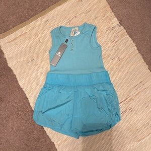 Tractr Running Romper Girls Size 5 Teal NWT